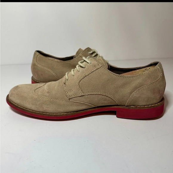 Cole Haan Oxfords Mens 9M Drake Eva Beige Suede Wingtip Bluchers C11216 - Picture 3 of 9